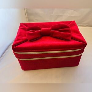 Estee Lauder Red Velvet Bow Make Up Bag